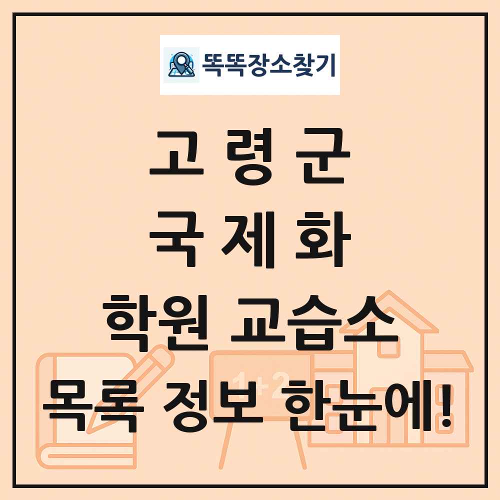 고령군 국제화 학원 교습소 목록 및 정보