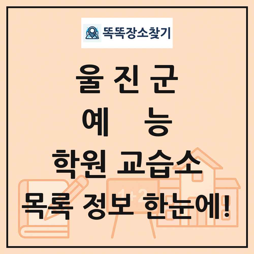 울진군 예능 학원 교습소 목록 및 정보