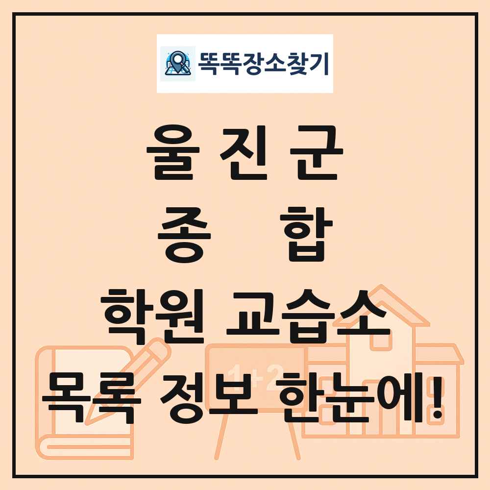 울진군 종합 학원 교습소 목록 및 정보