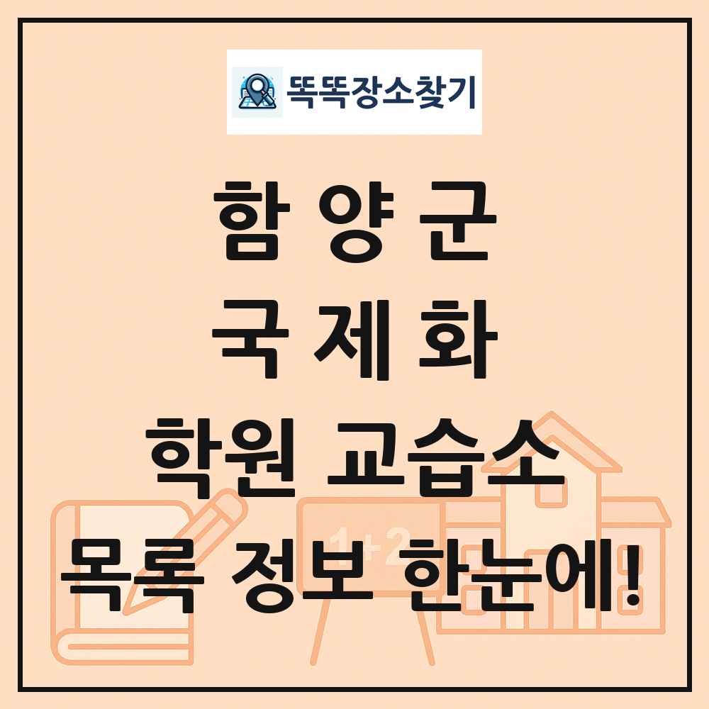 함양군 국제화 학원 교습소 목록 및 정보