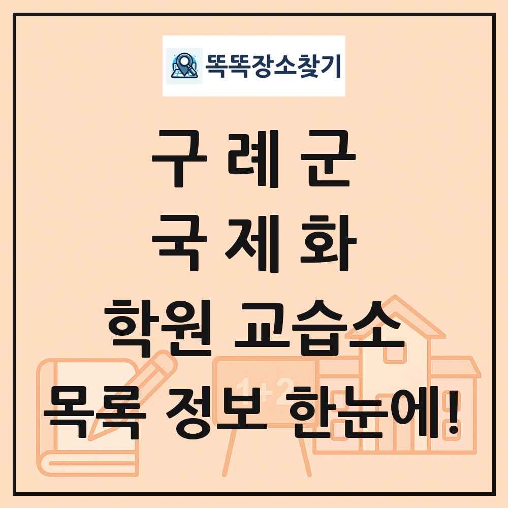 구례군 국제화 학원 교습소 목록 및 정보