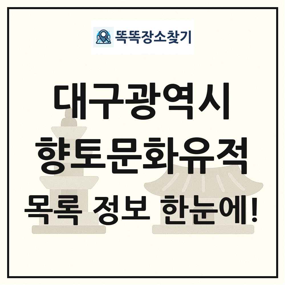 대구광역시 향토문화유적 목록 및 정보