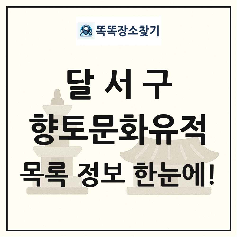 달서구 향토문화유적 목록 및 정보