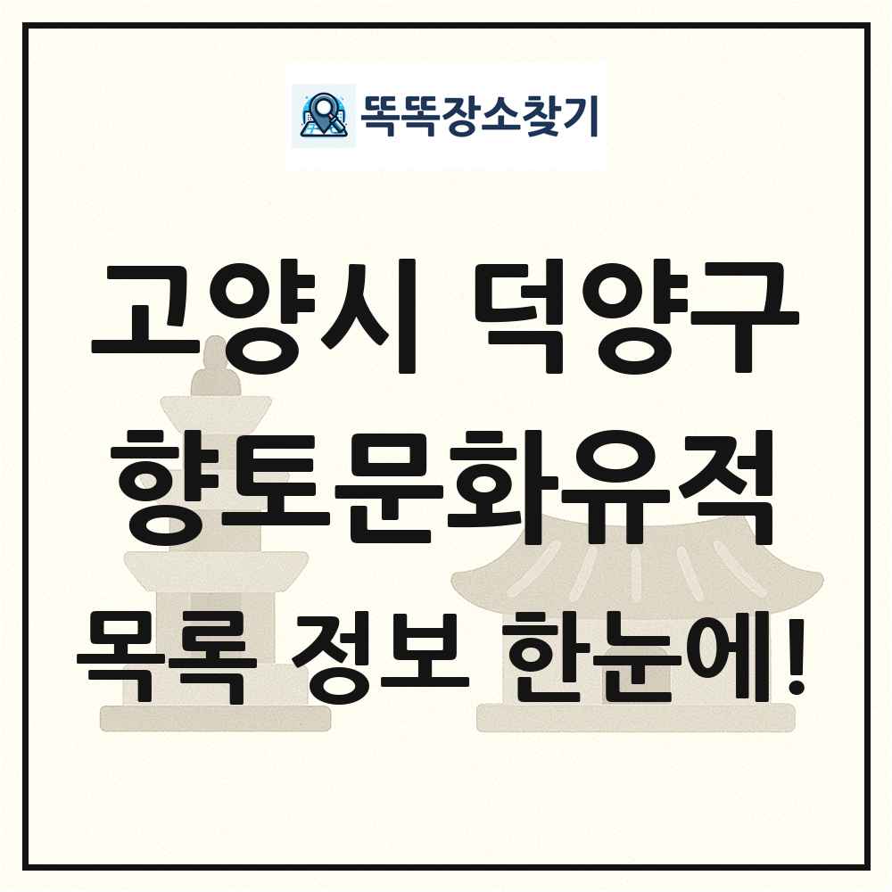 고양시 덕양구 향토문화유적 목록 및 정보