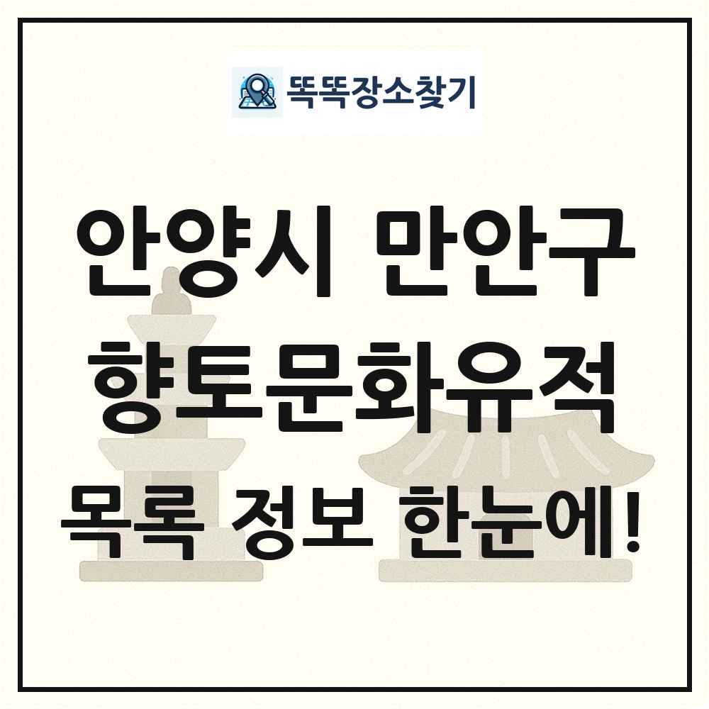 안양시 만안구 향토문화유적 목록 및 정보