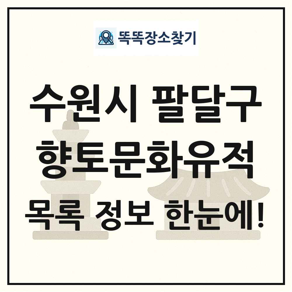 수원시 팔달구 향토문화유적 목록 및 정보