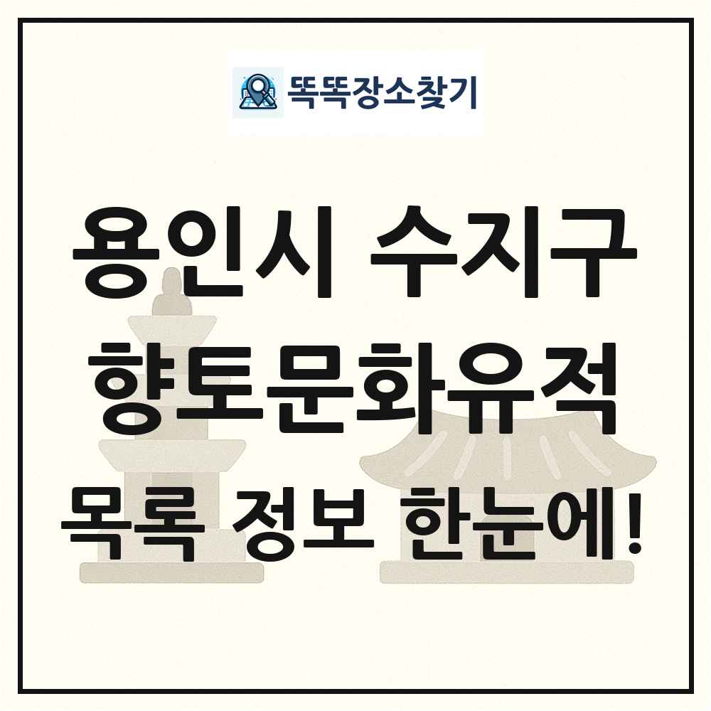 용인시 수지구 향토문화유적 목록 및 정보