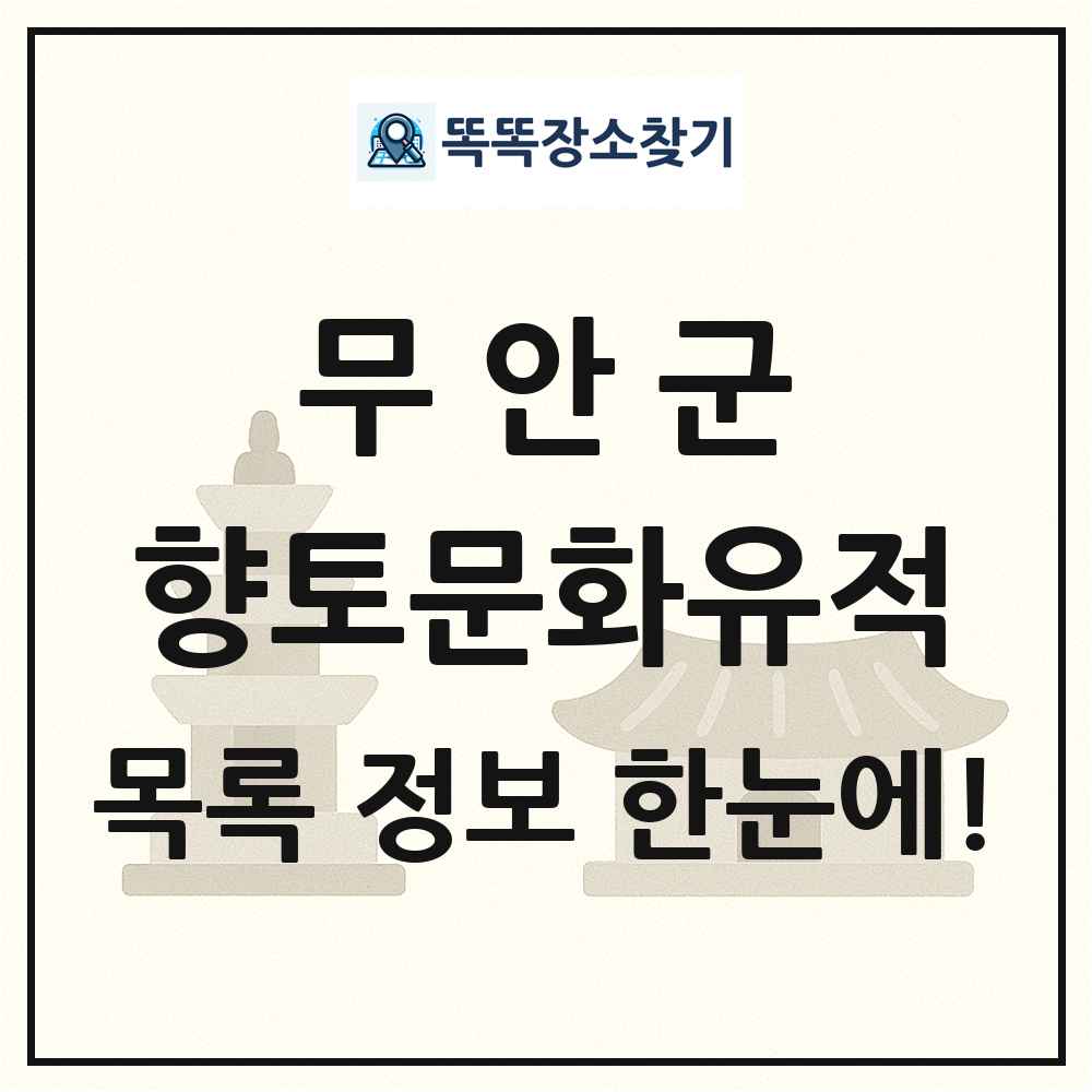 무안군 향토문화유적 목록 및 정보