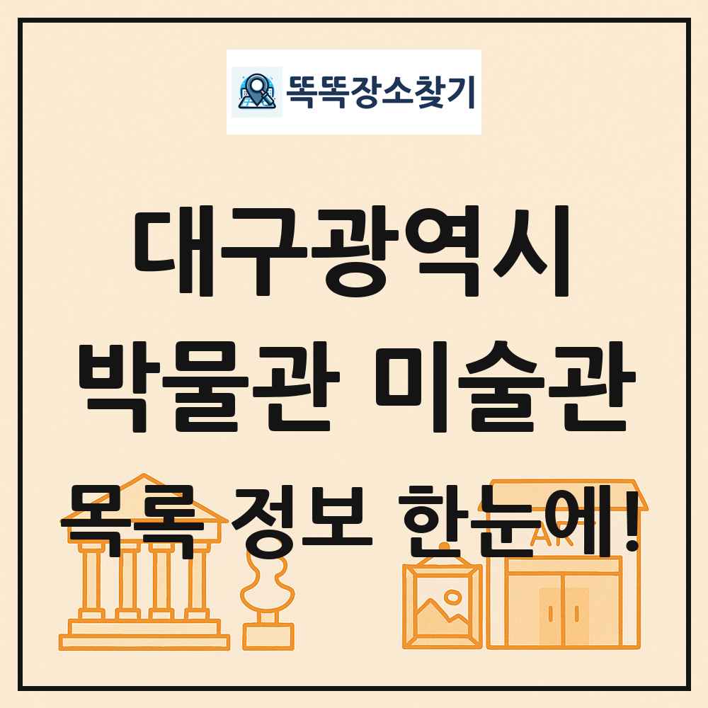 대구광역시 박물관 미술관 목록 및 정보