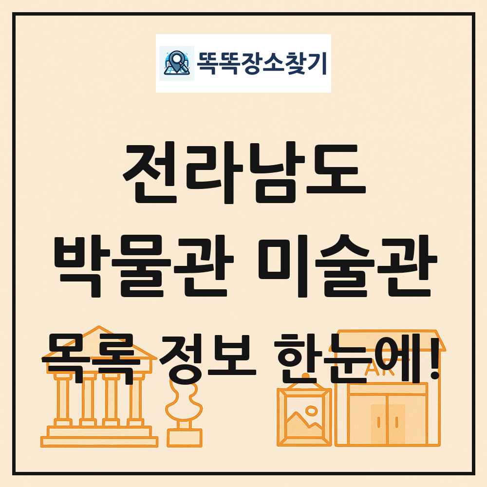 전라남도 박물관 미술관 목록 및 정보