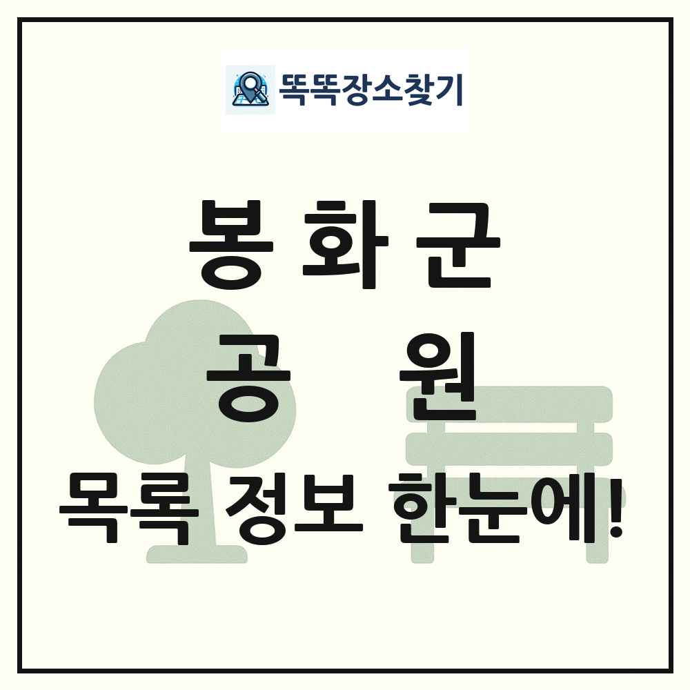 봉화군 공원 목록 및 정보