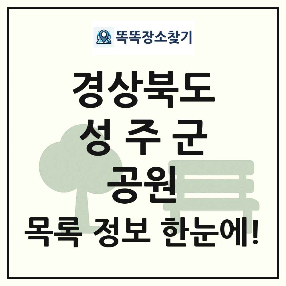 성주군 역사공원 목록 및 정보