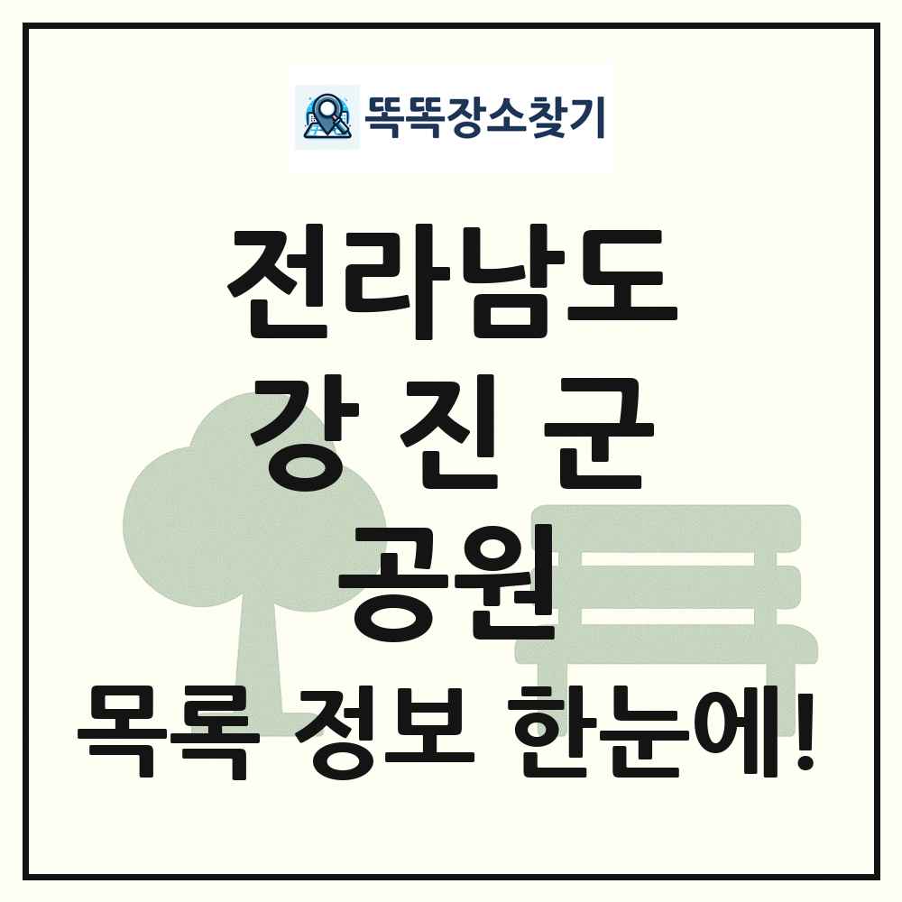 강진군 소공원 목록 및 정보