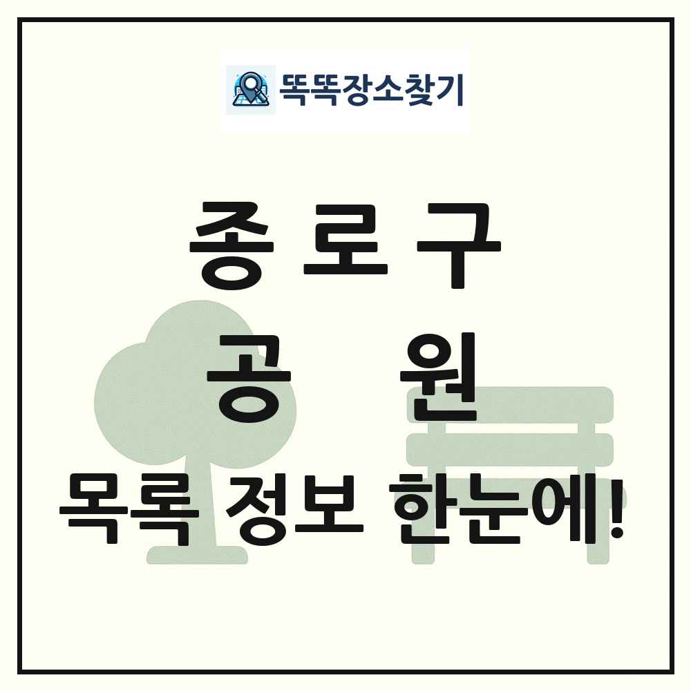 종로구 공원 목록 및 정보