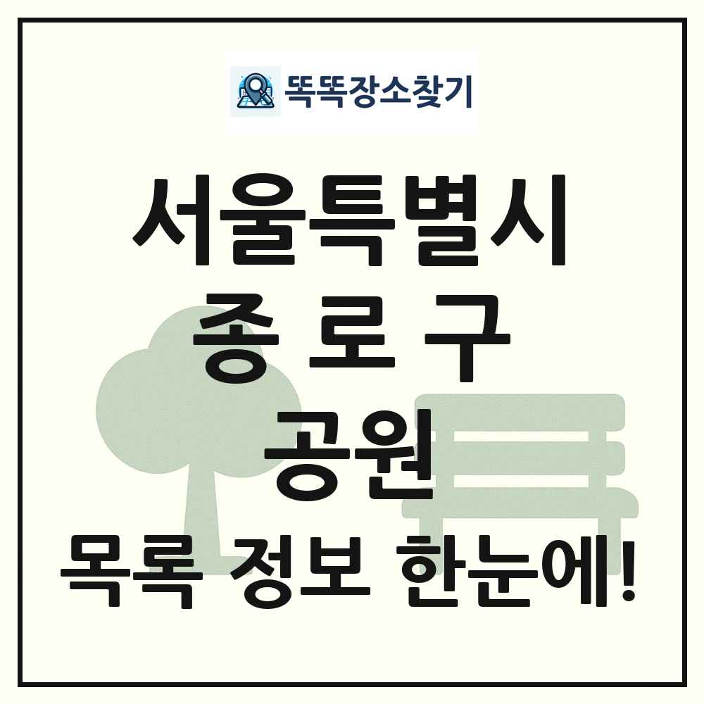 종로구 문화공원 목록 및 정보