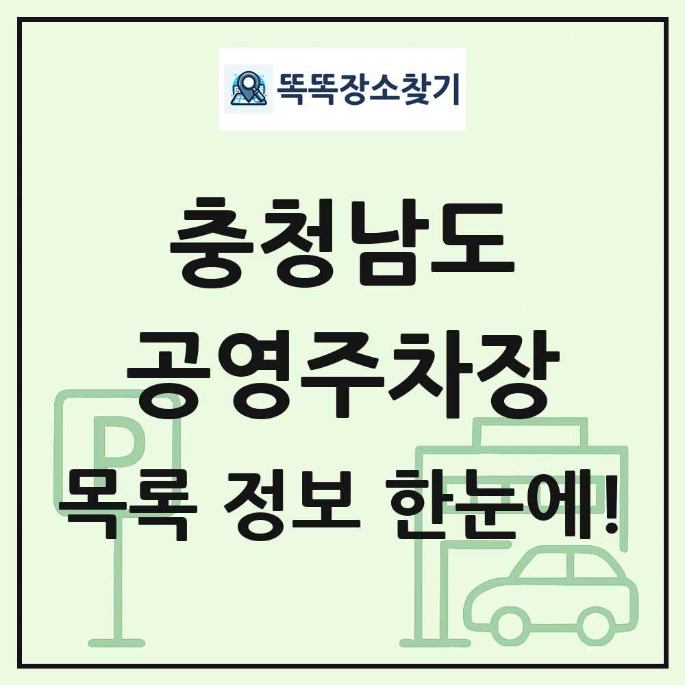 충청남도 공영주차장 목록 및 정보