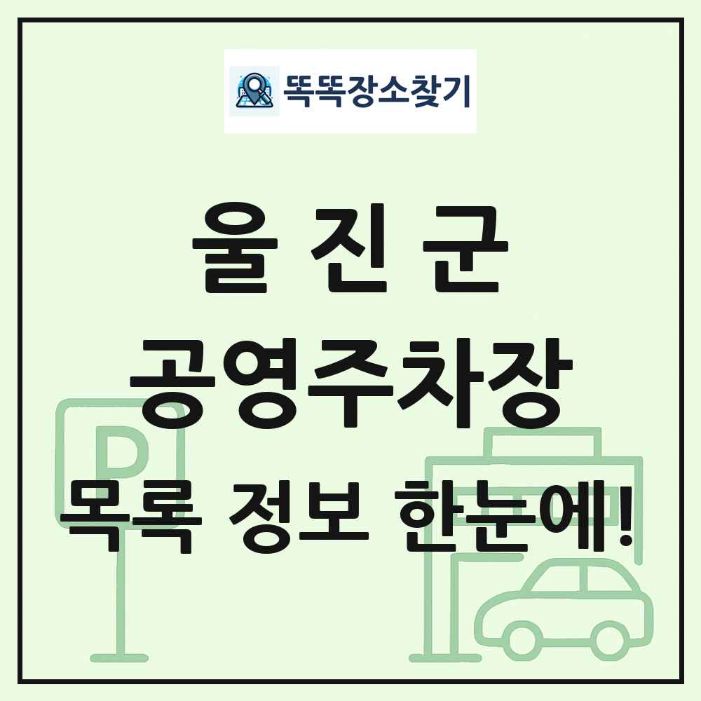 울진군 공영주차장 목록 및 정보