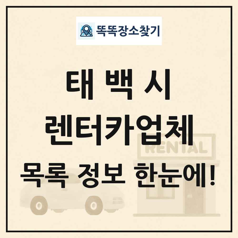 태백시 렌터카업체 목록 및 정보