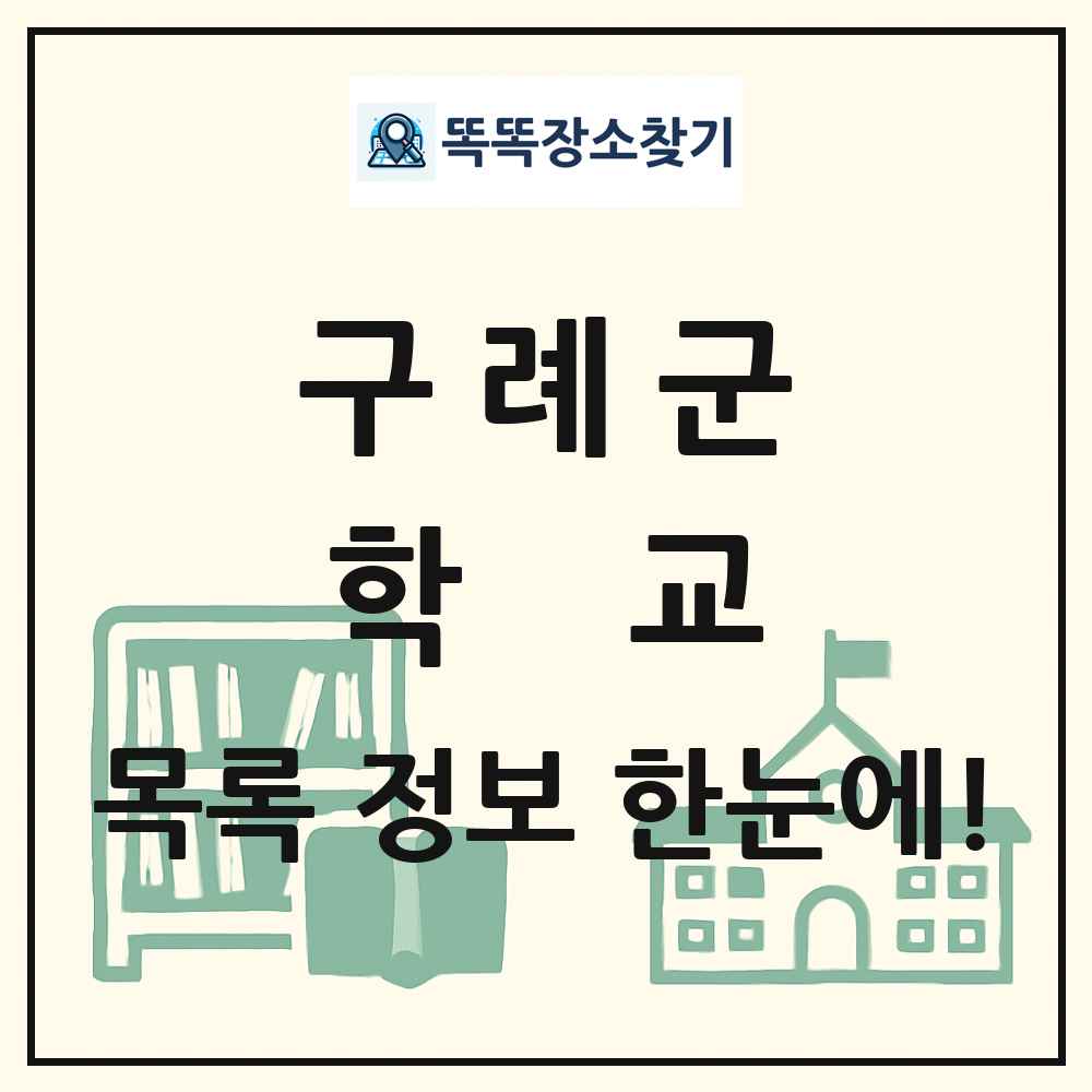 구례군 초등학교 중학교 고등학교 목록 및 정보