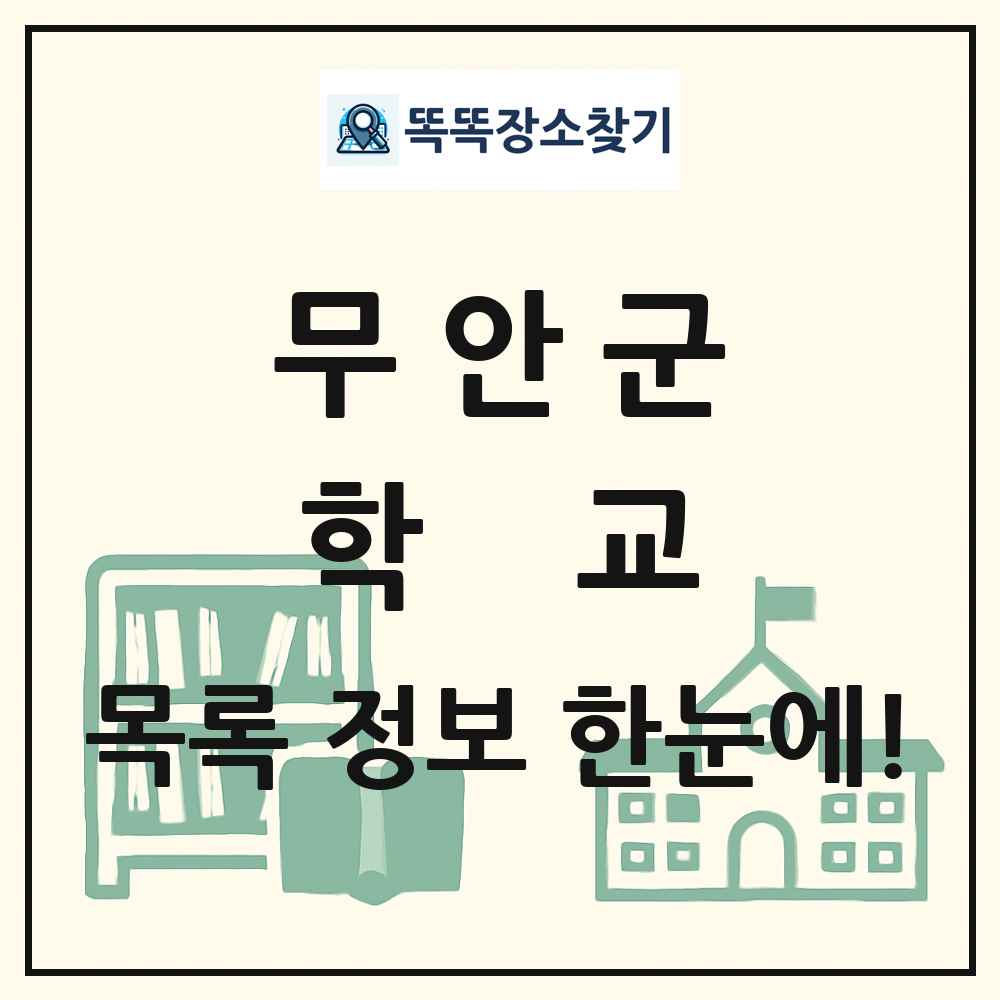 무안군 초등학교 중학교 고등학교 목록 및 정보