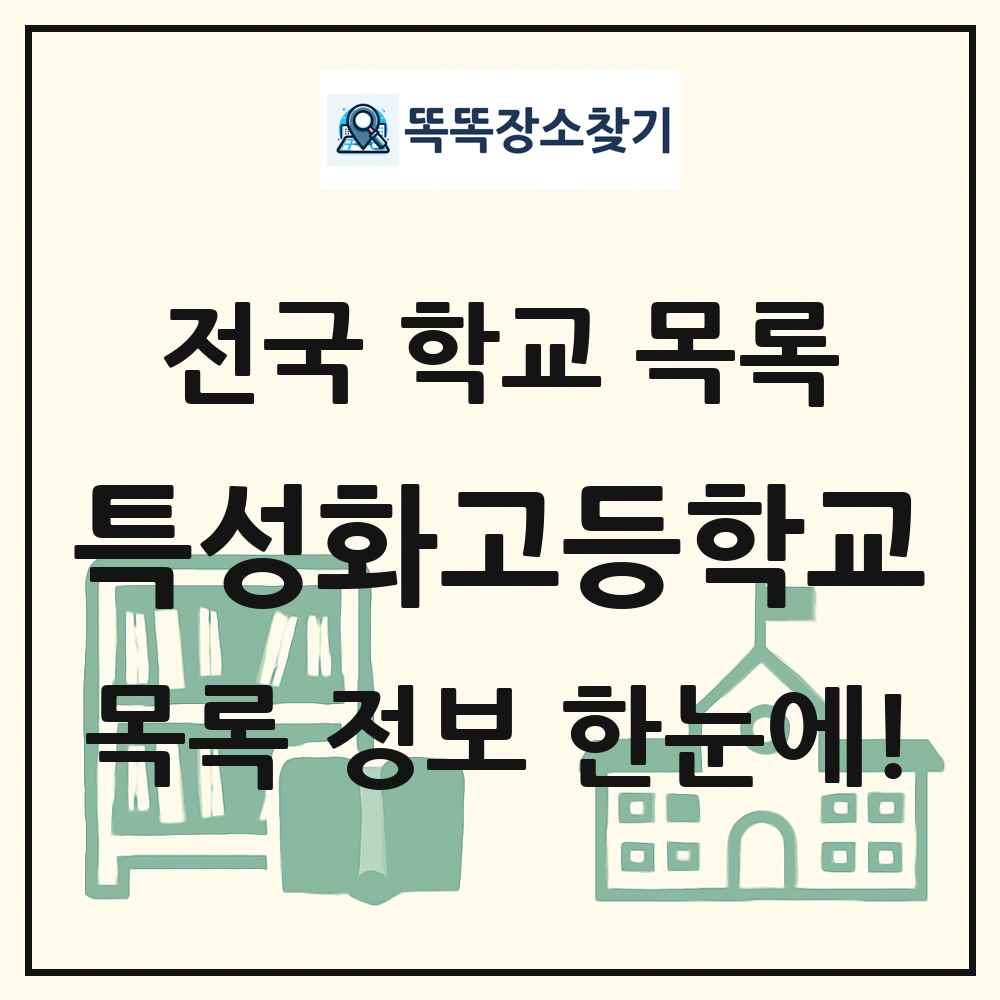 특성화고등학교 목록 및 정보
