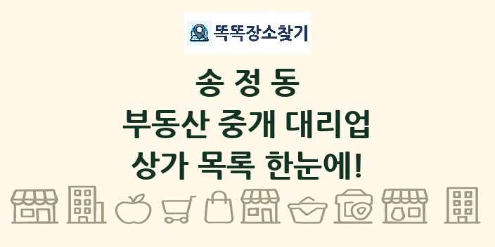 송정동 부동산 중개 대리업 상가 목록 및 정보