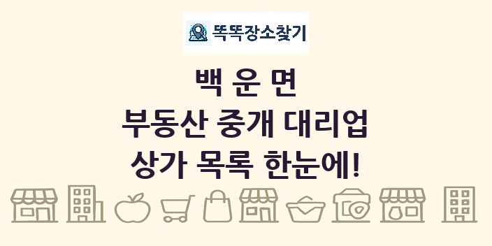 백운면 부동산 중개 대리업 상가 목록 및 정보