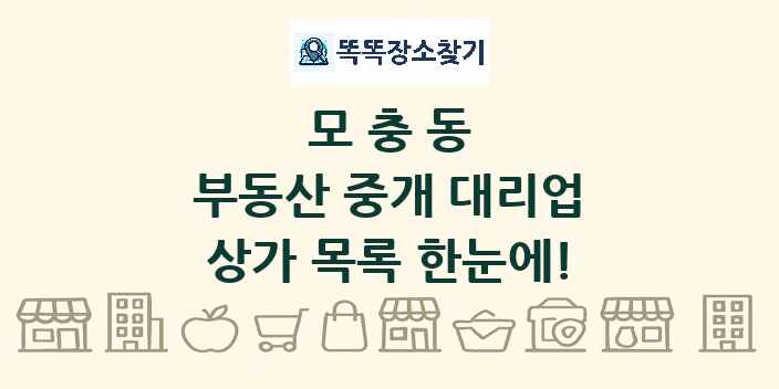 모충동 부동산 중개 대리업 상가 목록 및 정보