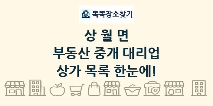 상월면 부동산 중개 대리업 상가 목록 및 정보