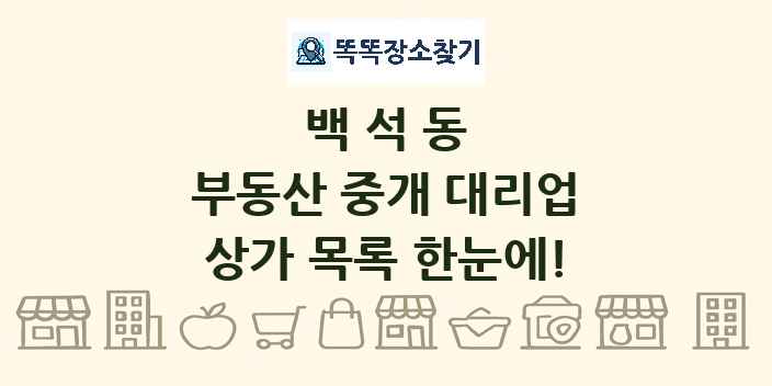 백석동 부동산 중개 대리업 상가 목록 및 정보