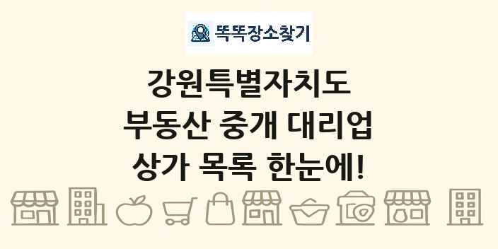 강원특별자치도 부동산 중개 대리업 상가 목록 및 정보