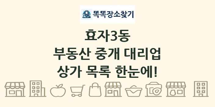 효자3동 부동산 중개 대리업 상가 목록 및 정보