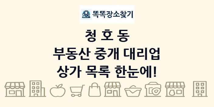 청호동 부동산 중개 대리업 상가 목록 및 정보