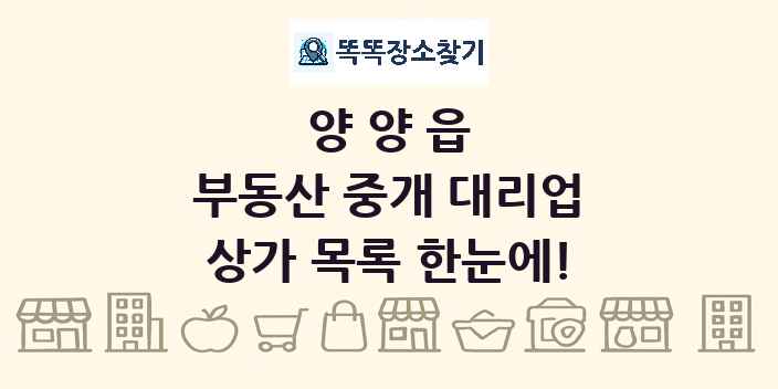양양읍 부동산 중개 대리업 상가 목록 및 정보