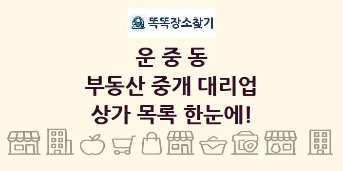 운중동 부동산 중개 대리업 상가 목록 및 정보
