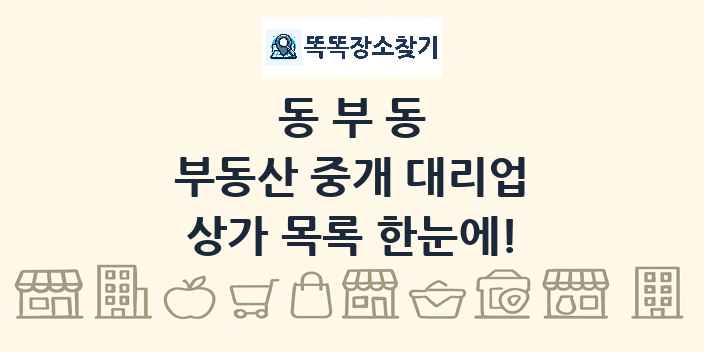 동부동 부동산 중개 대리업 상가 목록 및 정보