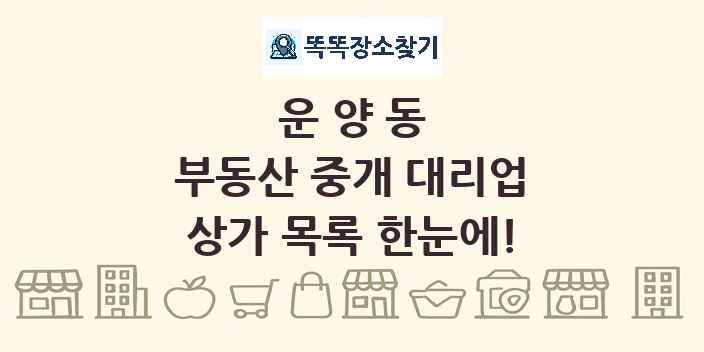 운양동 부동산 중개 대리업 상가 목록 및 정보