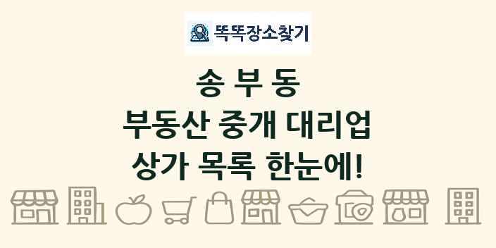 송부동 부동산 중개 대리업 상가 목록 및 정보