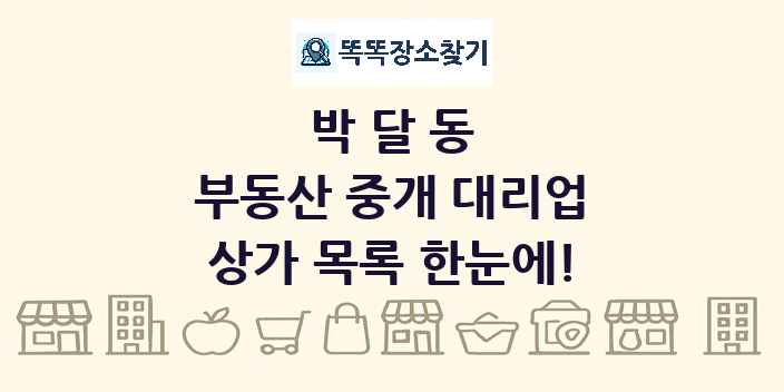 박달동 부동산 중개 대리업 상가 목록 및 정보
