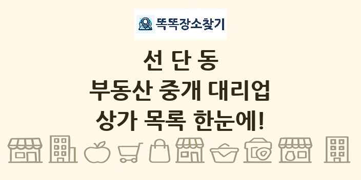 선단동 부동산 중개 대리업 상가 목록 및 정보