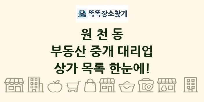 원천동 부동산 중개 대리업 상가 목록 및 정보