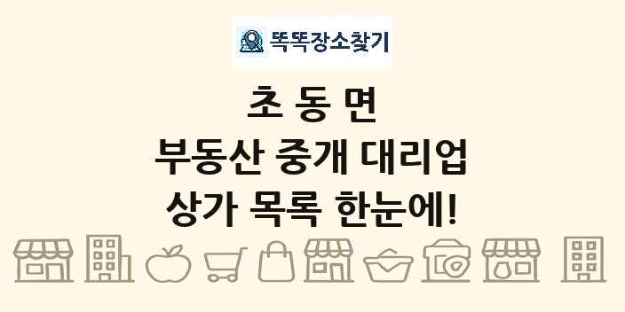 초동면 부동산 중개 대리업 상가 목록 및 정보