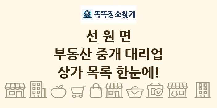 선원면 부동산 중개 대리업 상가 목록 및 정보