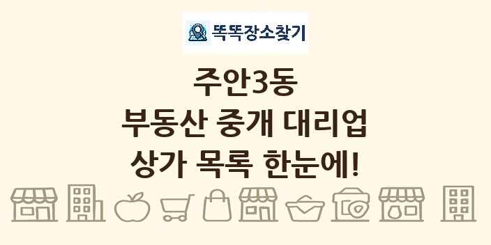 주안3동 부동산 중개 대리업 상가 목록 및 정보