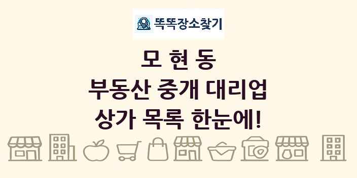 모현동 부동산 중개 대리업 상가 목록 및 정보