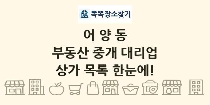 어양동 부동산 중개 대리업 상가 목록 및 정보