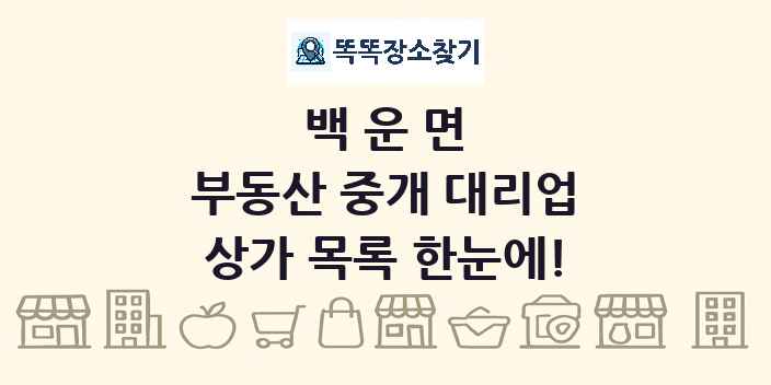 백운면 부동산 중개 대리업 상가 목록 및 정보