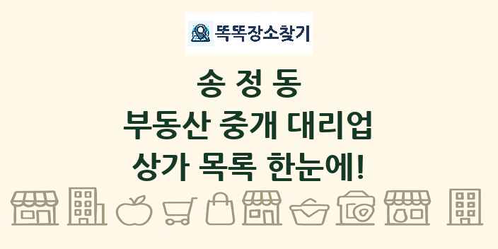 송정동 부동산 중개 대리업 상가 목록 및 정보