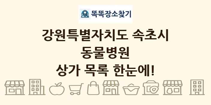 강원특별자치도 속초시 동물병원 상가 목록 및 정보
