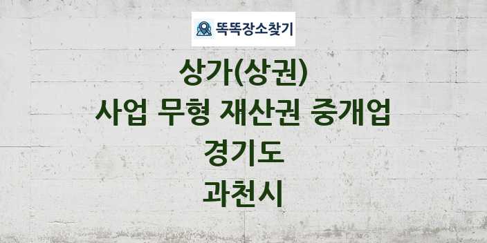 경기도 과천시 사업 무형 재산권 중개업 상가 목록 및 정보